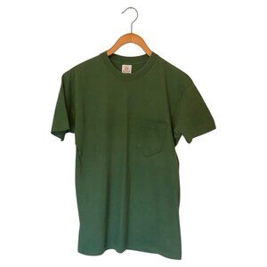 Hills Green Vintage S/S T-Shirt Single Stitch Men's L 80s Basic Pocket T